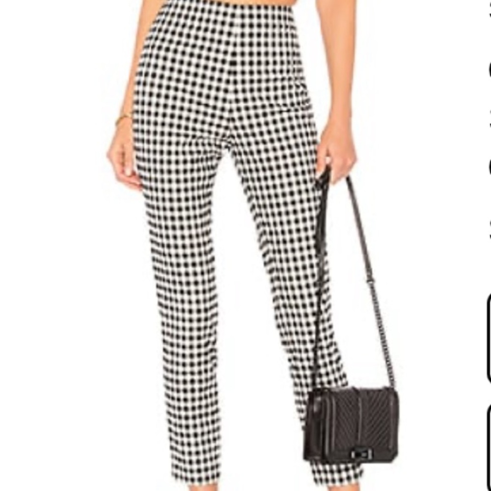by the way. Black and White Gingham High-Waist Trousers